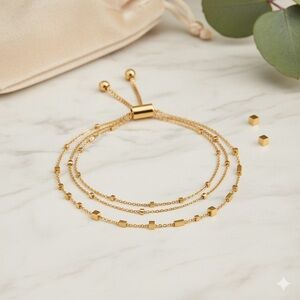 Lily Sky Sydney Gold Plated Bracelet Duo - Geometric Charms
